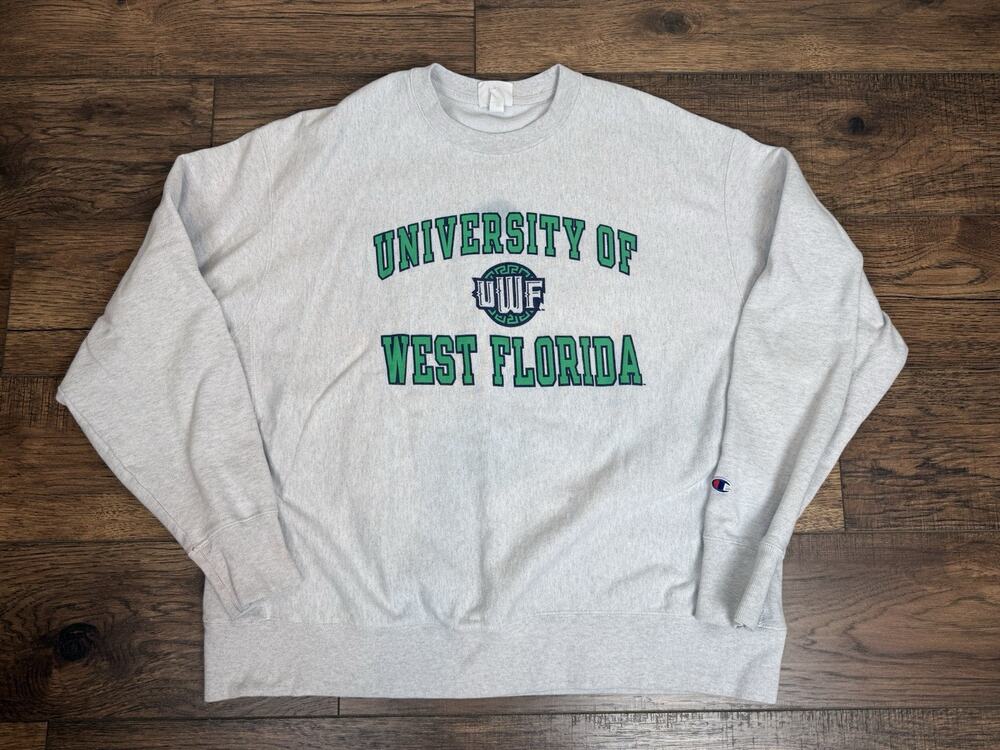 Vintage Champion Reverse Weave University Of West Florida UWF Sweatshirt USA 2XL